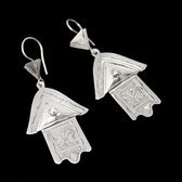 Bijoux Touareg Ethniques Boucles d'oreilles en Argent 73 Main de Fatma Berbre