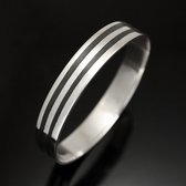 Bijoux Ethniques Touareg Bracelet en argent Jonc Plat Large homme/femme design 3 lignes Ebne