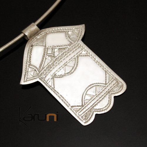 Collier Pendentif en Argent Main de Fatma Khamsa 08