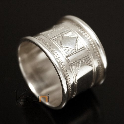 Argent Bague Anneau Alliance large gravé homme/femme 07