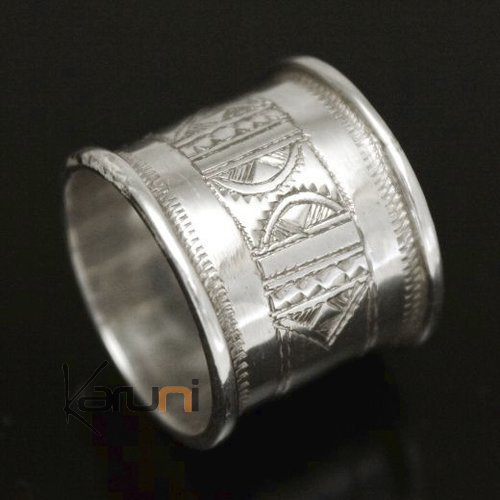 Argent Bague Anneau Alliance large gravé homme/femme 08