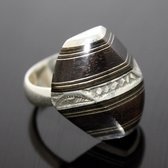 Bijoux Ethniques Touareg Bague Raye Argent et Ebne - KARUNI