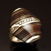 Bijoux Ethniques Touareg Bague Raye Argent et Ebne - KARUNI