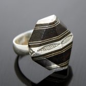Karuni Belle bague touareg raye argent et bne 2
