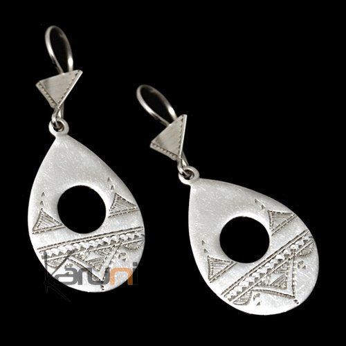 Boucles d'oreilles en Argent 34 Gouttes Gravées Creuses