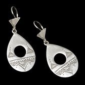 Bijoux Touareg Ethniques Boucles d'oreilles en Argent 34 Gouttes Graves Creuses