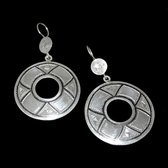 Bijoux Touareg Ethniques Boucles d'oreilles en Argent 23 Grands Ronds Grav Ebene