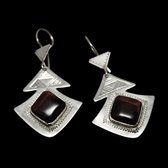 Bijoux Ethniques Touareg Boucles d'Oreilles en Argent et Ebne 65 Losanges