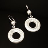 Bijoux Ethniques Touareg Boucles d'Oreilles en Argent Rondes Graves Creuses 03