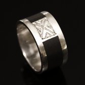 Bijoux Touareg Ethniques en Argent Bague Anneau Alliance homme/femme bne carr grav inspiration Karuni