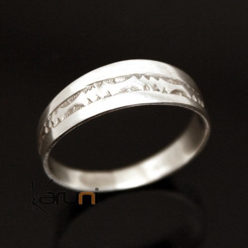 Argent Bague Anneau Alliance plat gravé homme/femme 08