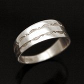 Bijoux Touareg Ethniques Argent Bague Anneau Alliance plat grav homme/femme 11