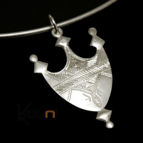 Bijoux Ethniques Touareg Collier Pendentif en Argent Croix du Niger - KARUNI