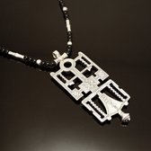 Bijoux Ethniques Touareg Collier en Argent Pendentif Cl de Voile 06 Perles Onyx