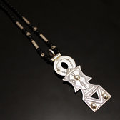Bijoux Ethniques Touareg Collier en Argent Pendentif Cl de Voile 01 Perles Onyx