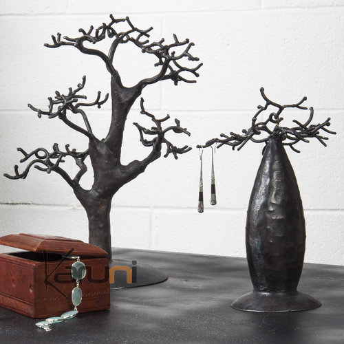 Arbre  bijoux porte-bijoux design Baobab 15-18 cm mtal recycl Madagascar c