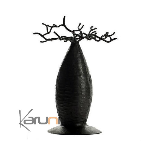 Arbre à bijoux porte-bijoux design Baobab 18- 20 cm métal recyclé Madagascar