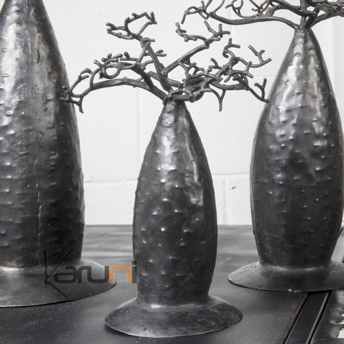 Arbre  bijoux porte-bijoux design Baobab 30 cm mtal recycl Madagascar f