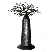 Arbre  bijoux porte-bijoux design Baobab rond 30 cm mtal recycl Madagascar