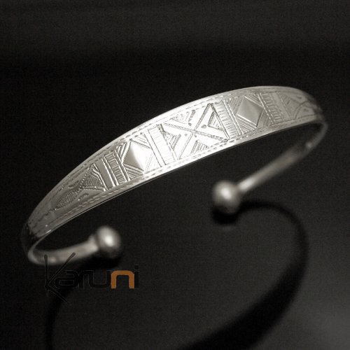 Bracelet en argent large Gravé Homme/Femme 14