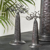 Arbre  bijoux porte-bijoux design Baobab rond 18 cm mtal recycl Madagascar e