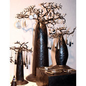 Arbre  bijoux porte-bijoux design Baobab rond 18 cm mtal recycl Madagascar b c