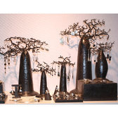 Arbre à bijoux porte-bijoux design Baobab rond 18 cm métal recyclé Madagascar b c d