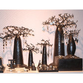 Arbre  bijoux porte-bijoux design Baobab rond 18 cm mtal recycl Madagascar b c d