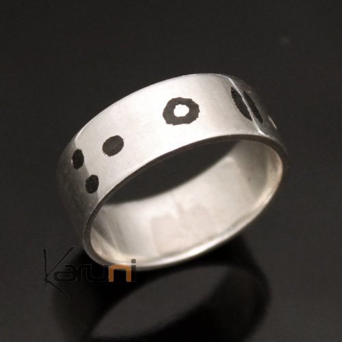 en Argent Bague Ebene Anneau homme/femme KARUNI