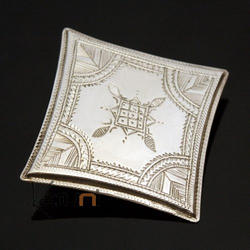 Bijoux Ethniques Touareg Artisanaux Africains Broche en Argent Grav 03 Petit Losange