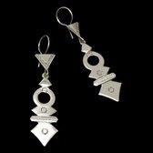 Bijoux Touareg Ethniques Boucles d'Oreilles en Argent Croix du Sud de Timia Niger 02